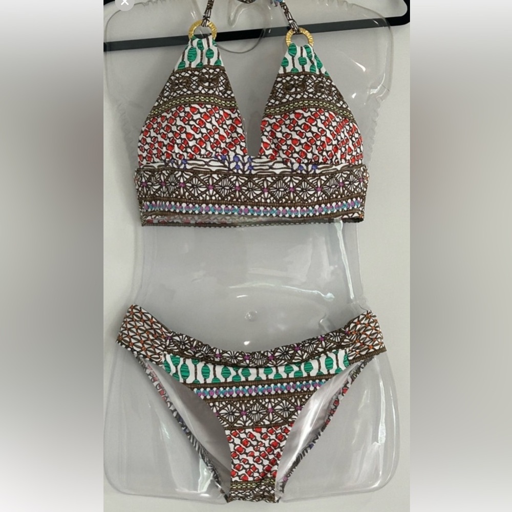Chic Multicolor Halter Bikini Set - image 1